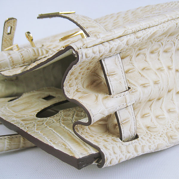 Replica Hermes Birkin 30CM Crocodile Head Veins Bag Cream 6088 On Sale - Click Image to Close